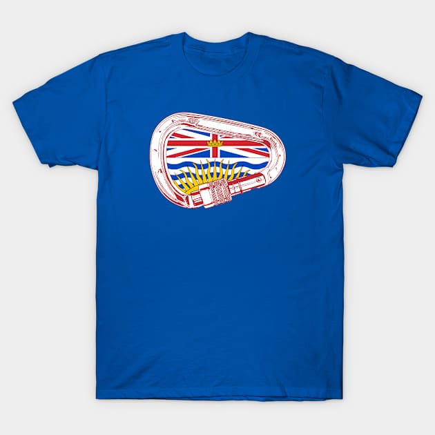 British Columbia Flag Climbing Carabiner T-Shirt by esskay1000